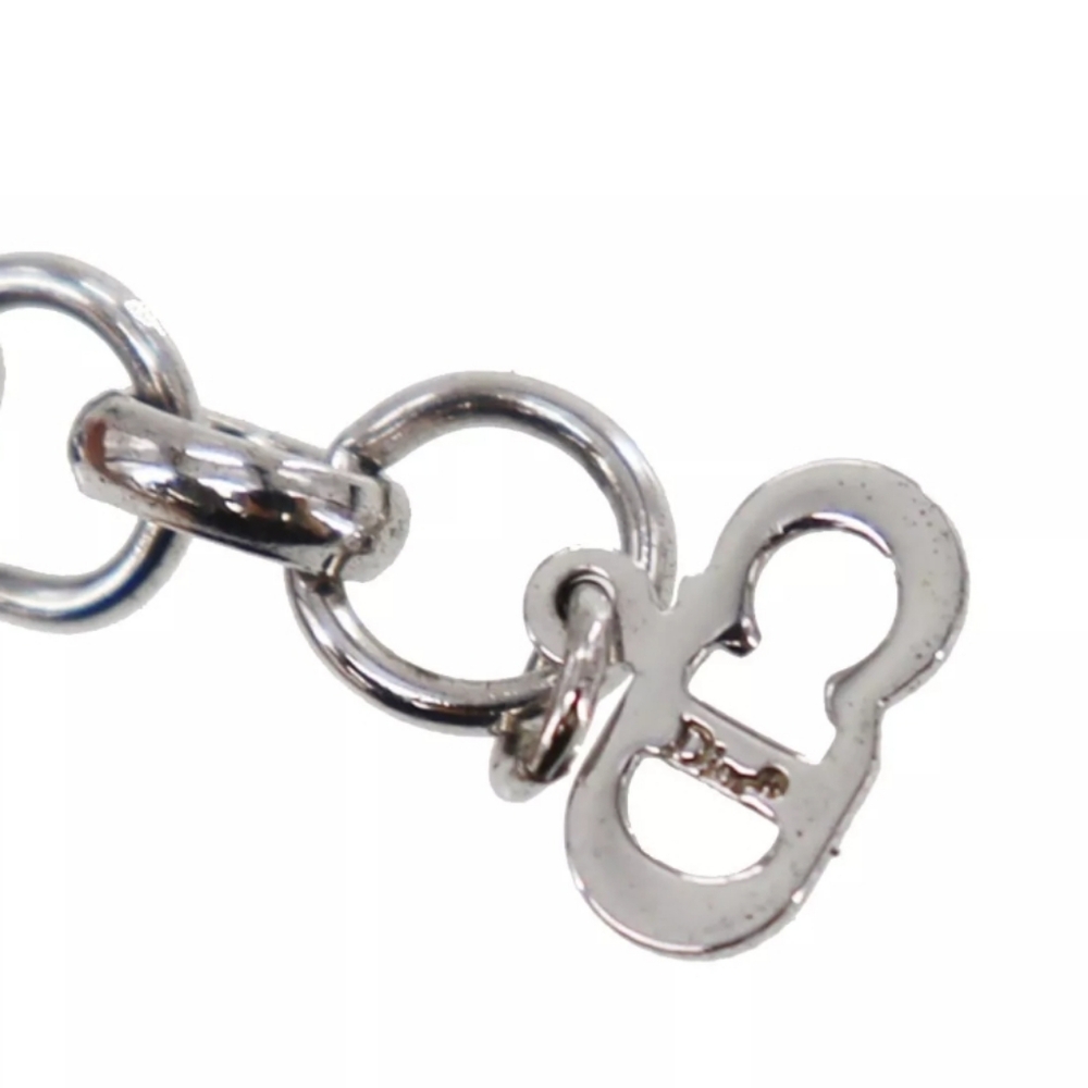 Christian Dior CD Logo Bow Used Necklace Choker Silver Vintage/ Gorgeous… - Picture 5 of 5